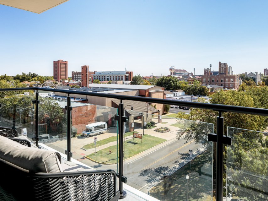 Balcony View of OU Campus NOUN Hotel Norman OK 01