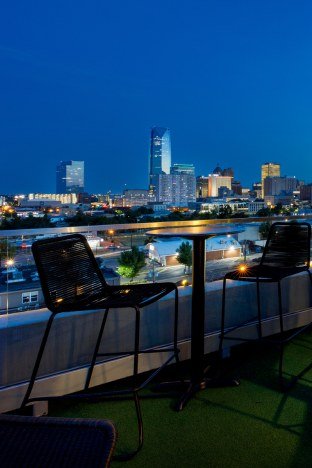 Nightime O Bar Rooftop Ambassador Hotel Oklahoma City OK LS