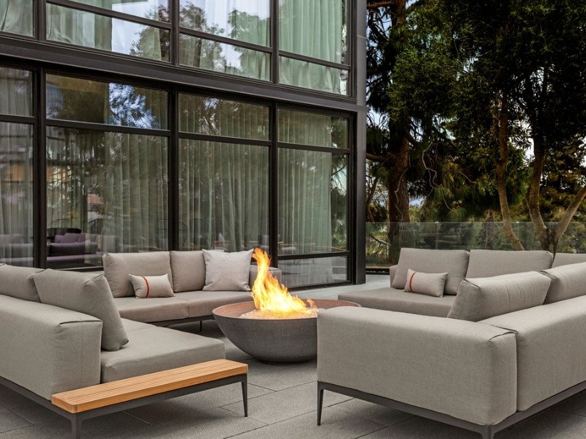 Firepit Lounge Couches at TETRA Hotel Sunnyvale CA